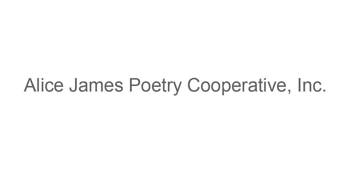 Alice James Poetry Cooperative, Inc.