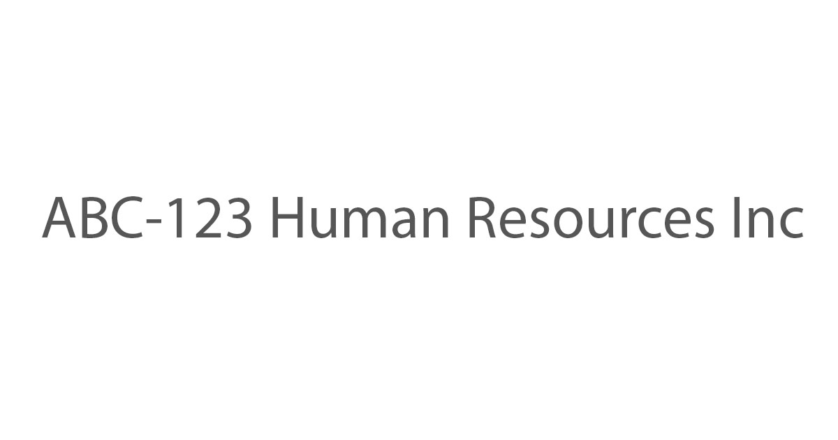 ABC-123 Human Resources Inc